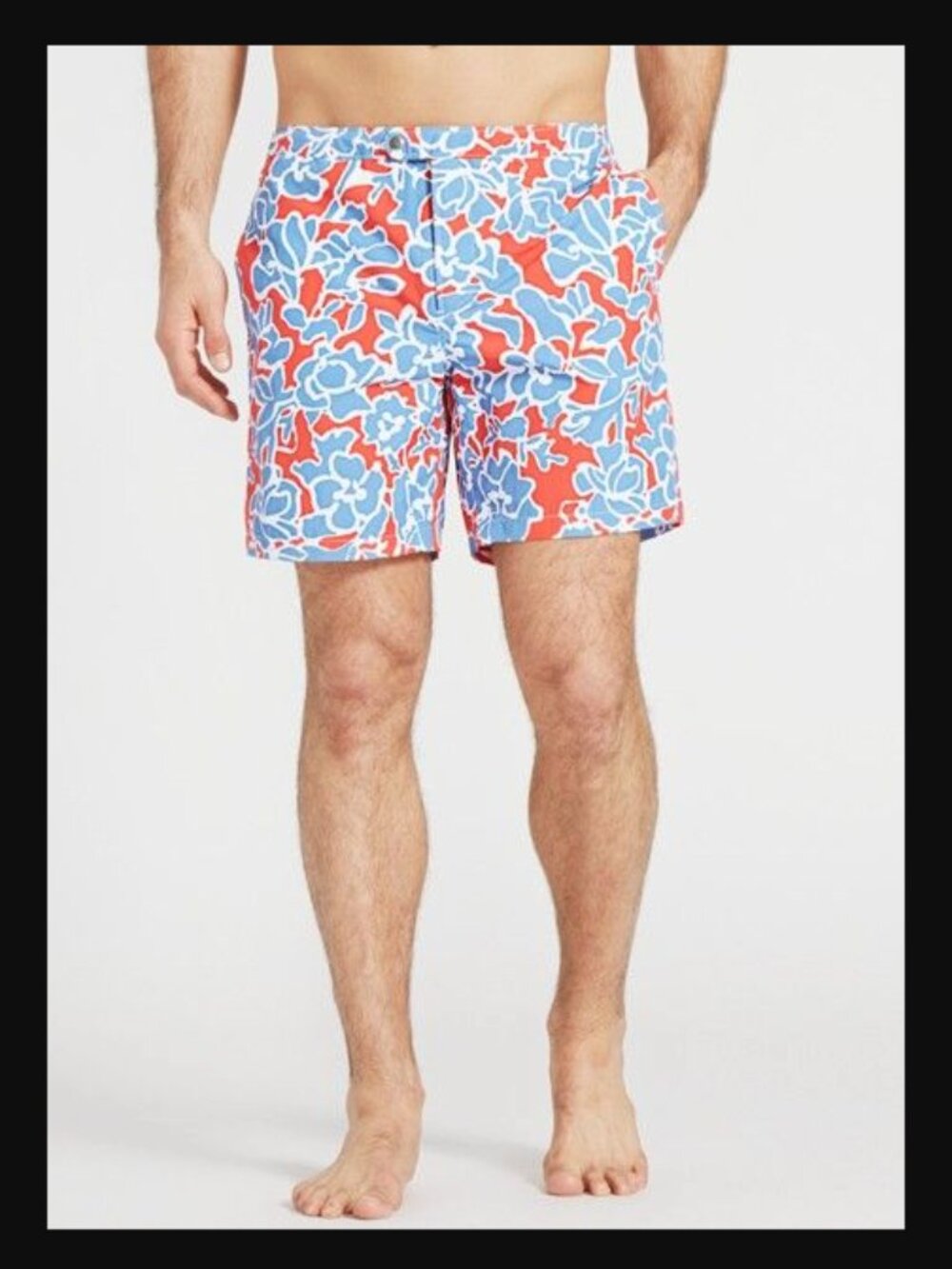 Bonobos Red, Blue & White Floral Swim Shorts